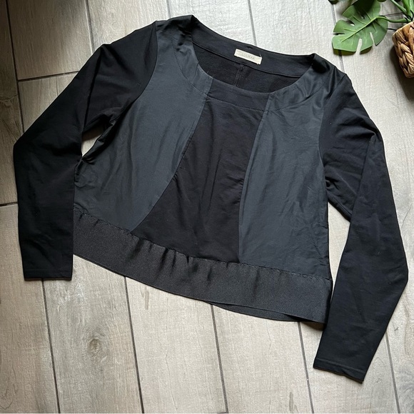 Luukaa black long sleeve ribbon hem top - Picture 6 of 10